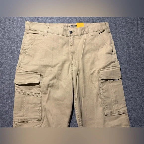 Carhartt Rugged Flex Canvas Cargo Work Pants Mens 38x36 brown Relaxed BN3574-M - Picture 2 of 13